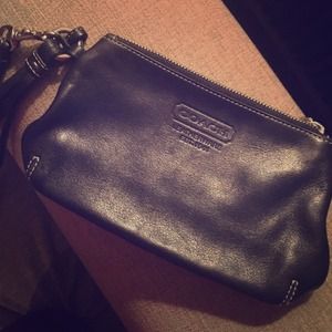 Authentic Coach Black Wristlet