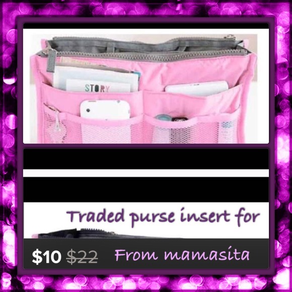 🎁trade w @alvap3  organize your handbag pink/gry