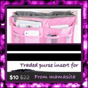 🎁trade w @alvap3  organize your handbag pink/gry