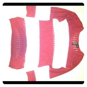 White and Red color block sweater