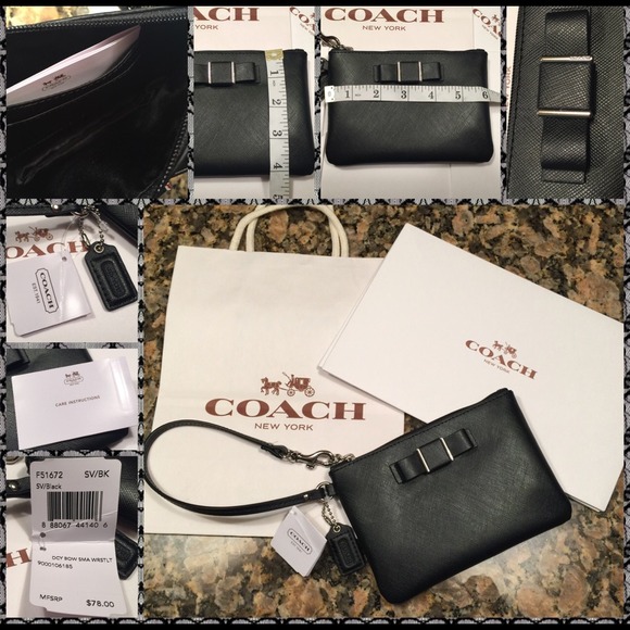 πHPππSOLD in BundleπCOACH Leather Bow Wristlet - Picture 4 of 4