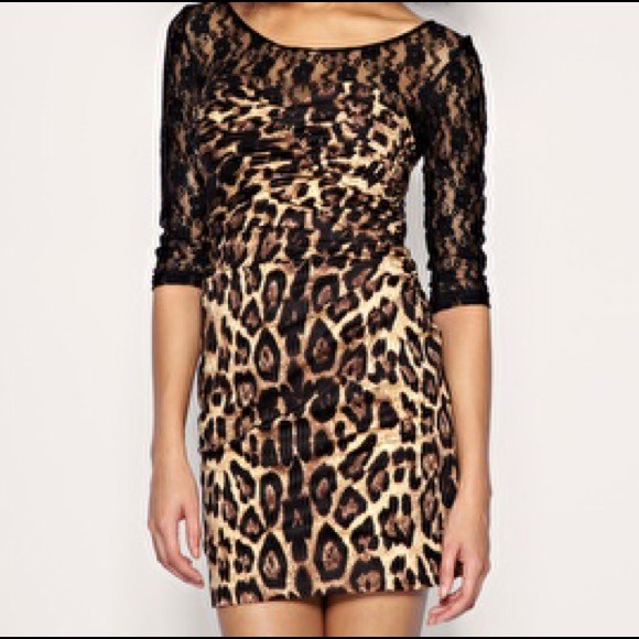 Paprika dress lace top leopard print