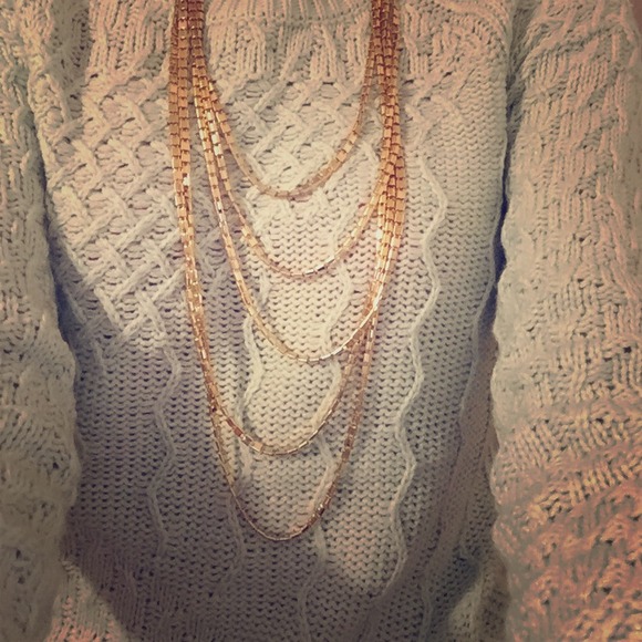 Forever 21 Metallic Gold Strand Necklace