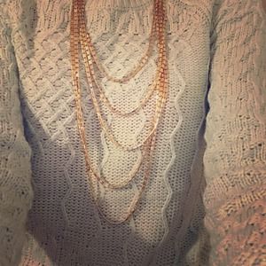 Forever 21 Metallic Gold Strand Necklace