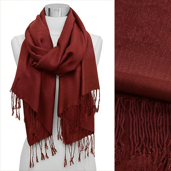 *SOLD 47% OFF* Deep Red Silk Blend Pashmina