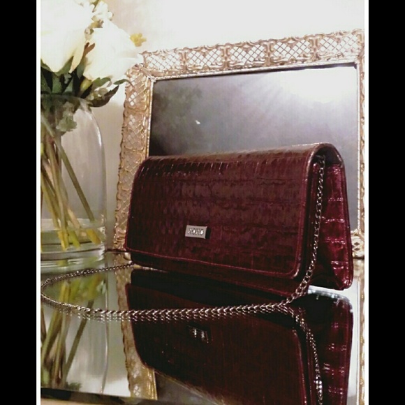 ??NOT FOR SALE?? Burgundy Gloss Deep Red Purse - Picture 3 of 4