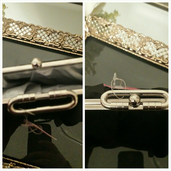 🎉HP🎉 Satin Clutch Prom Bag NWT REVERSIBLE - Picture 3 of 4