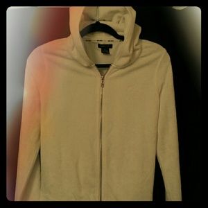 BCBGMaxAzria White Terry Cloth Hoodie