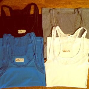 4 Medium racer back Hollister tank tops