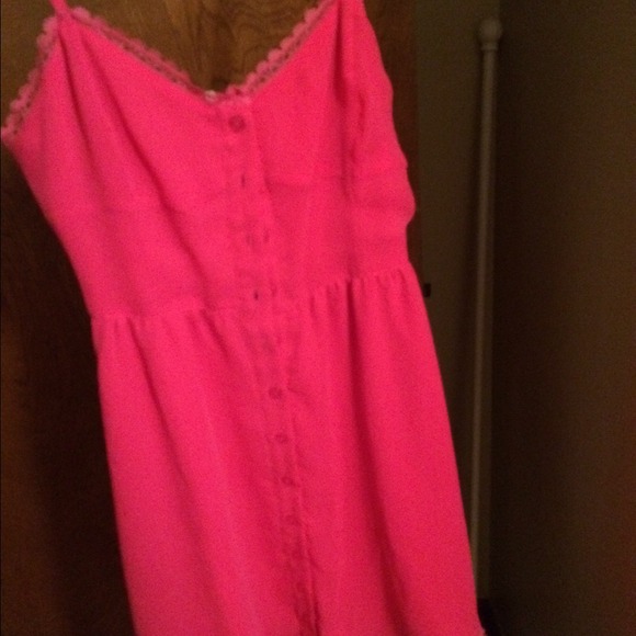 Pink button up dress