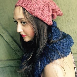 Chunky Cobalt blue infinity scarf