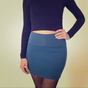 American Apparel interlock mini skirt (Sea Blue)