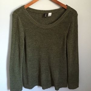 Moss Green Cable Knit Sweater