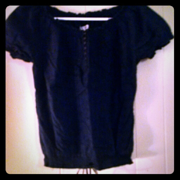 Royal blue eyelet top