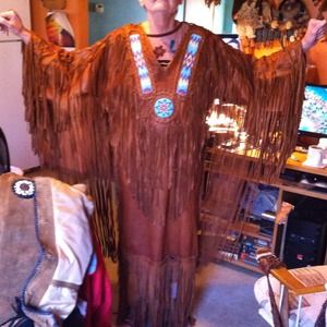 Native American leather dress hand made XMAS SALE