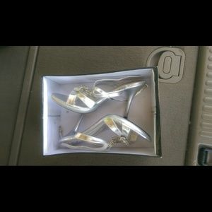Silver high heels