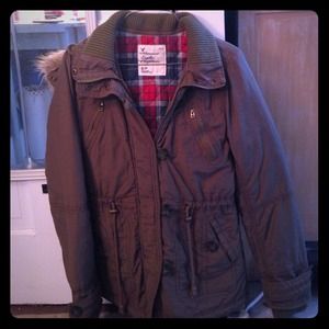 Winter coat with fur lined hood