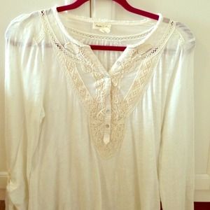 Anthopologie white cotton Romantic top!