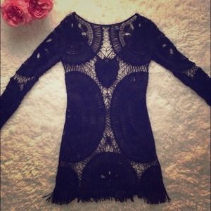 Final offer!Black macramé cover up price firm!