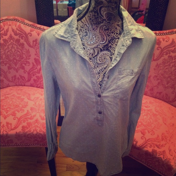 Denim collared shirt