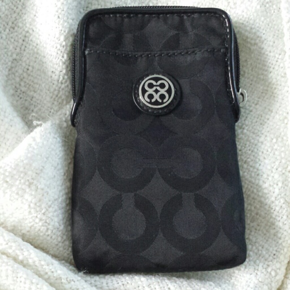 Black Coach phone card wristlet (no wrist band)
