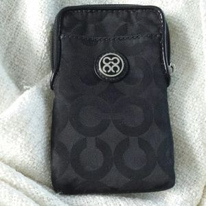 Black Coach phone card wristlet (no wrist band)