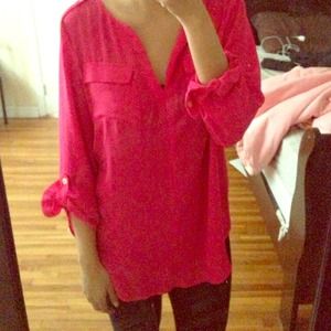 FUCHSIA/HOT PINK LOOSE TOP FROM LORD AND TAYLOR