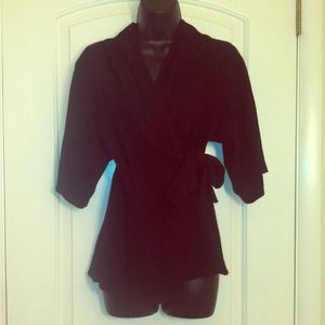 Guinevere black wrap sweater