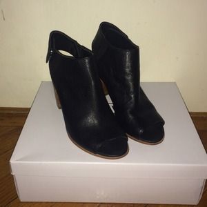 Black open toe booties