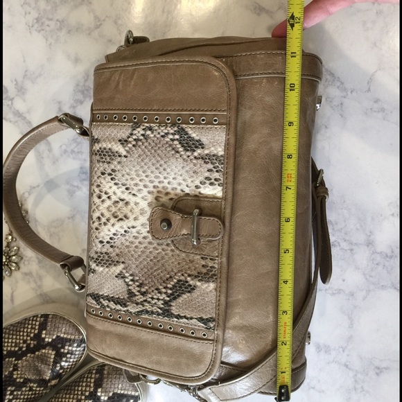 Rebecca Minkoff taupe and python print crossbody - Picture 6 of 8