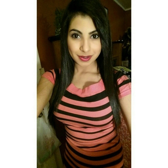 Pink & Black Striped Dress