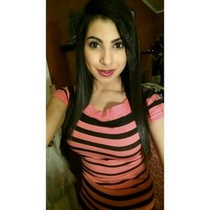 Pink & Black Striped Dress