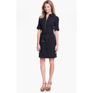 Michael Kors Navy Belted Shirt Dress