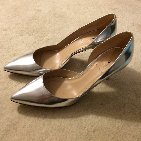 J. Crew Silver Valentina Pumps