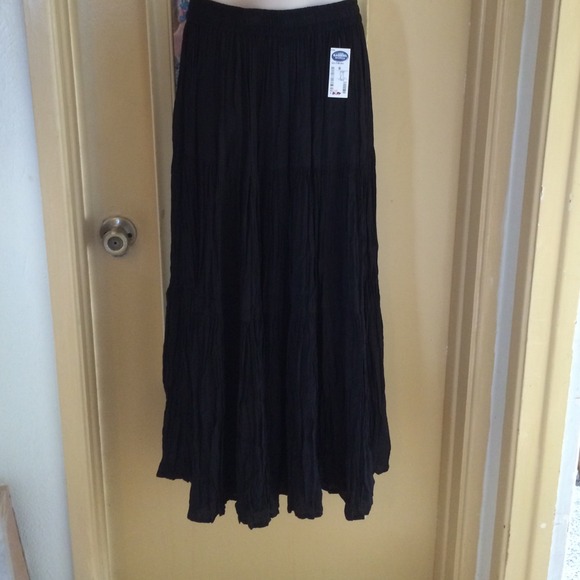 Black broomstick skirt