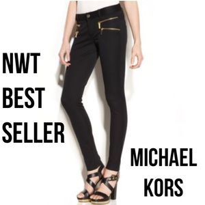 Michael Kors Navy Zipper Pants