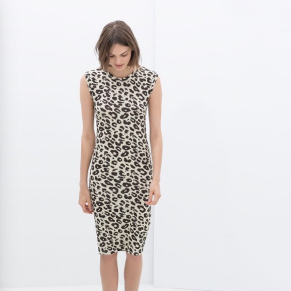 * SOLD* Zara Sleeveless Midi Dress Leopard, Small