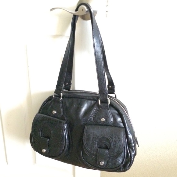 Black Leather Handbag Purse by ECCO