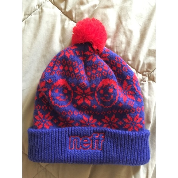 Blue and Red Neff Beanie