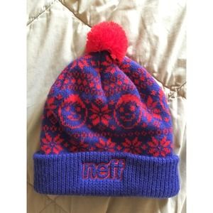 Blue and Red Neff Beanie