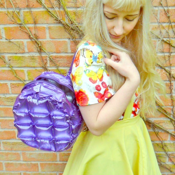 Purple bubble back pack