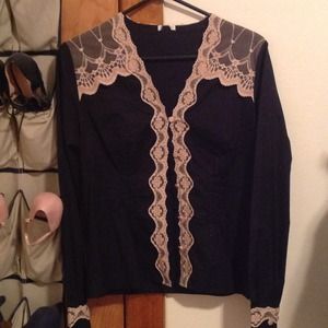 Long-sleeve blouse. Purchased at thrift store.