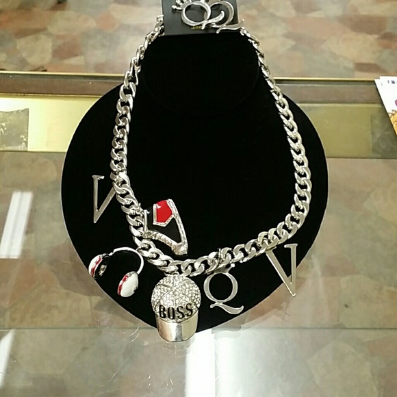 Charm necklace and earring set