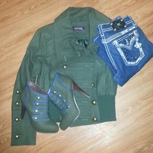 Olive green wool jacket