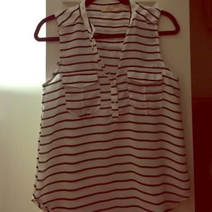 Striped sleeveless blouse