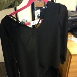Tobi black backless top