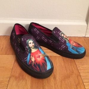 YRU religious icon slip-ons