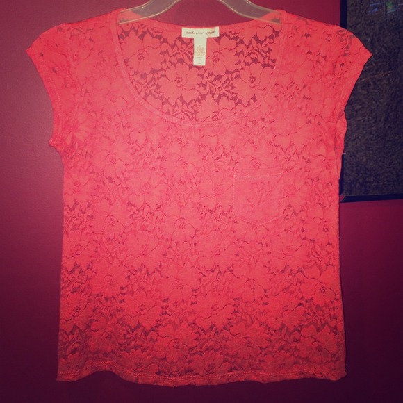 Pink ambiance apparel lace shirt