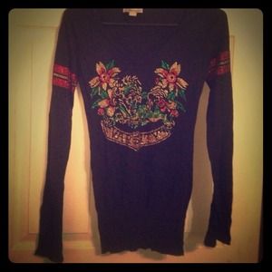 Ed Hardy rhinestoned sweater