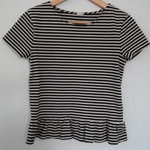 J. Crew factory striped peplum tee
